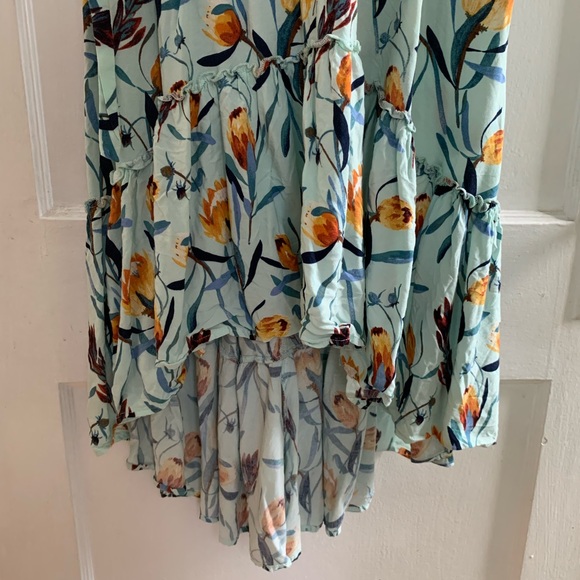 Ava & Viv 1x Light Blue Floral Asymmetrical Floral Dress - Picture 2 of 7